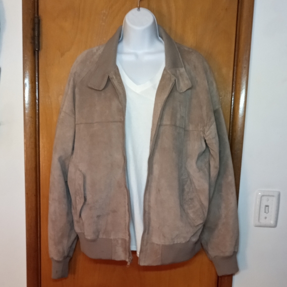 Saddlery Tan Suede Leather Jacket size 42 - Picture 2 of 8